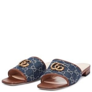 Gucci GG Monogram Slide in Denim EU 41